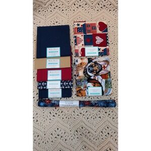 Waverly Inspirations Fat Quarter Fabric Bundle 8pc Cotton Nautical Patriotic Dog